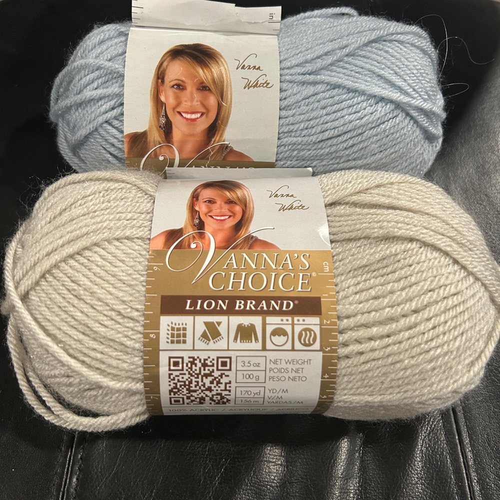 Lion Brand Vanna's Choice Yarn - Blue and Cream